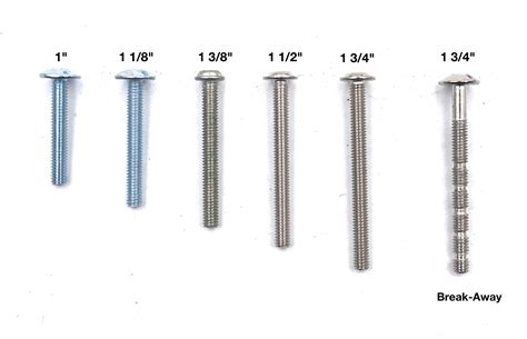 standard cabinet knob screw size